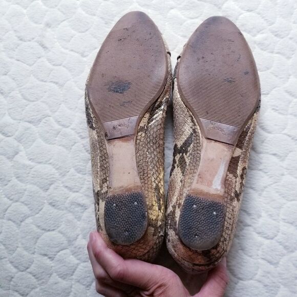 Loeffler Randall snakskin flats metallic embossed - Picture 3 of 10